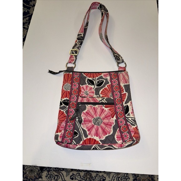 Vera & Lucy Handbags - Vera Bradley Cheery Blossoms‎ Quilted Hipster Splash Floral Crossbody Bag